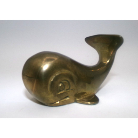 Lot of 4 Vintage Brass Whale fish Nautical Figurine Paperweights mermaid friends - Picture 10 of 16